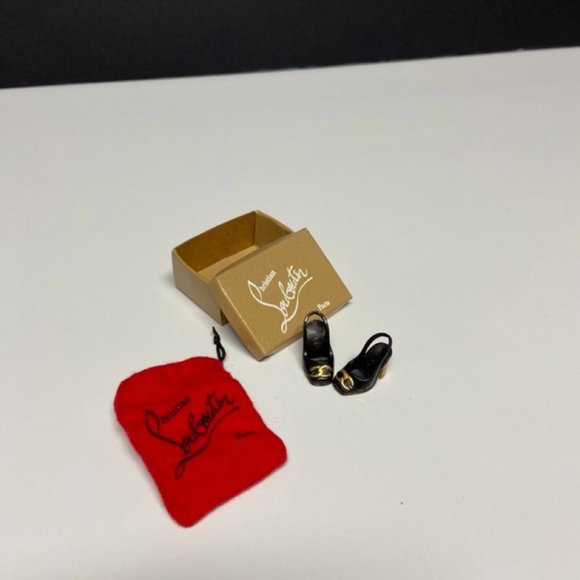 Authentic Christian Louboutin Miniature Shoes (Barbie) with Box and Dustbag. - Picture 6 of 15